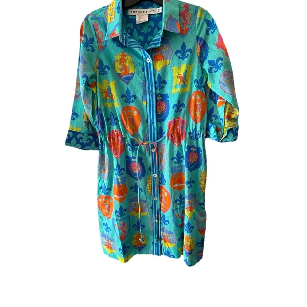 Gretchen Scott Designs Colorful Midi Dress ax colorful beach cruise summer